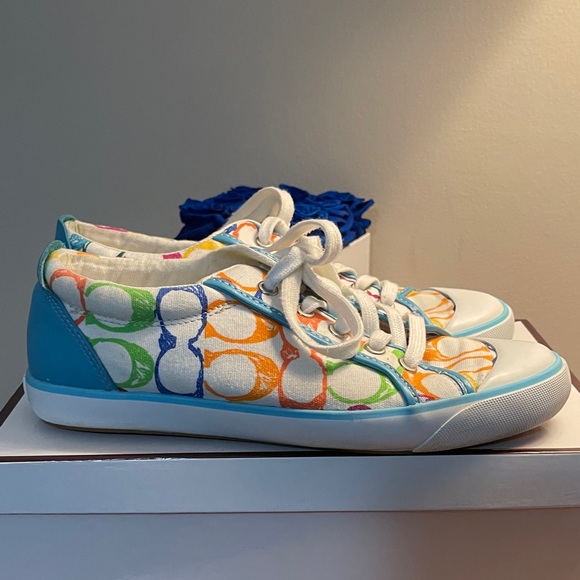 Y2K Coach Multicolor Canvas Sneakers - Picture 5 of 6